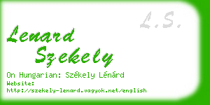 lenard szekely business card